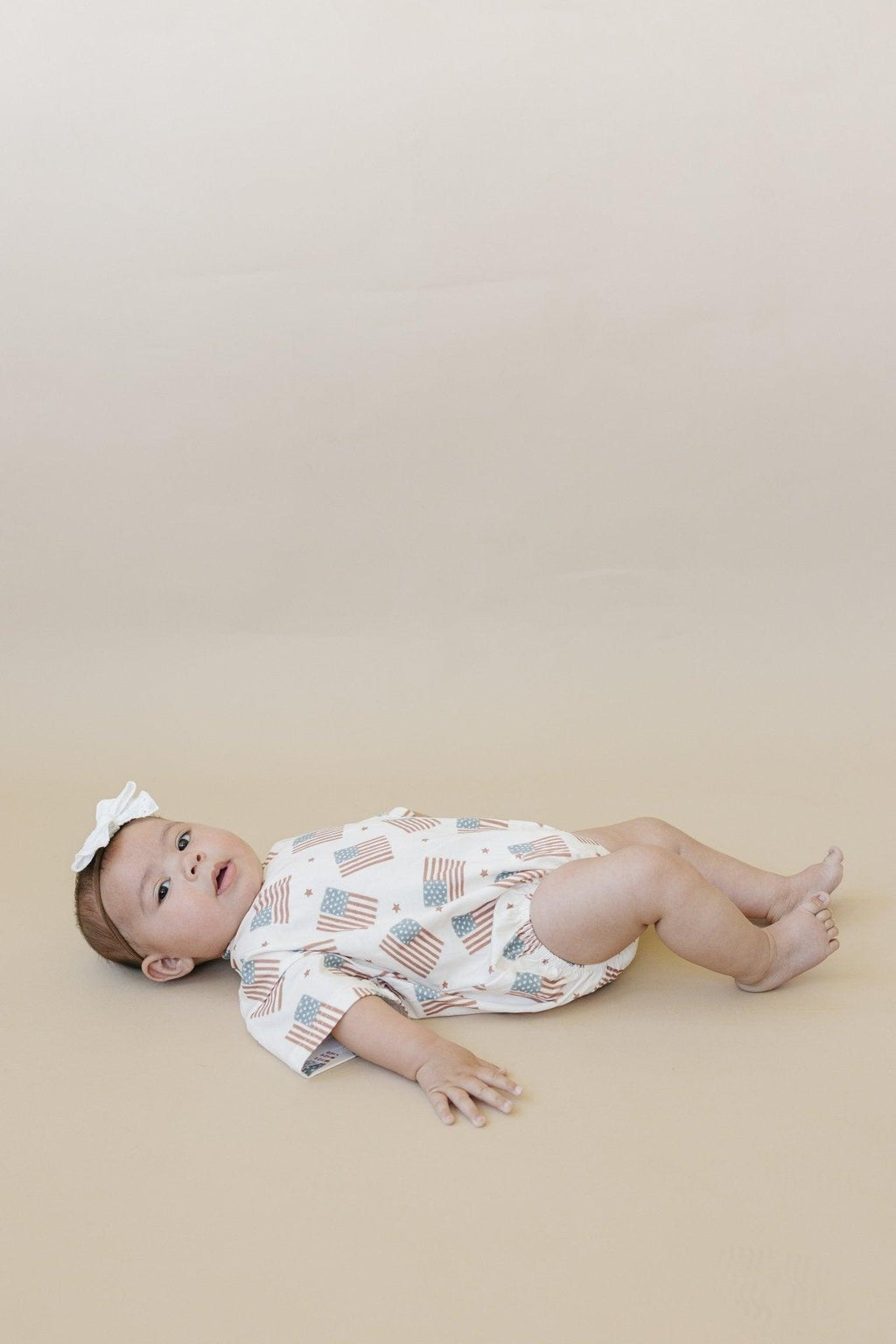 4th of July Flag Print T-Shirt Romper