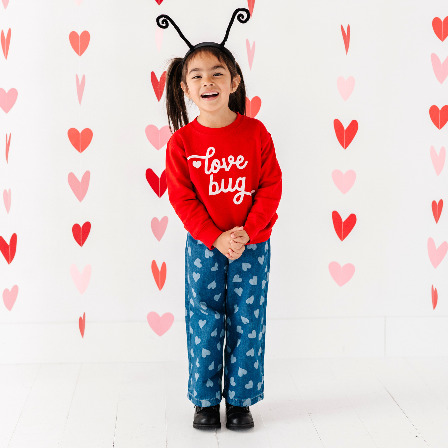 Love Bug Valentines Day Sweatshirt kids and Toddlers