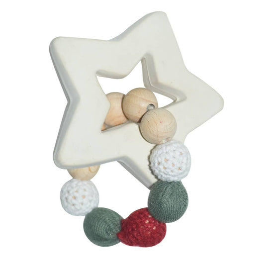 Christmas Star Natural Rubber Teether