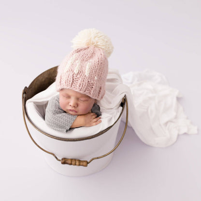 Hi. Rosy Hand Knit Beanie Hat Baby & Kids: XS (newborn)