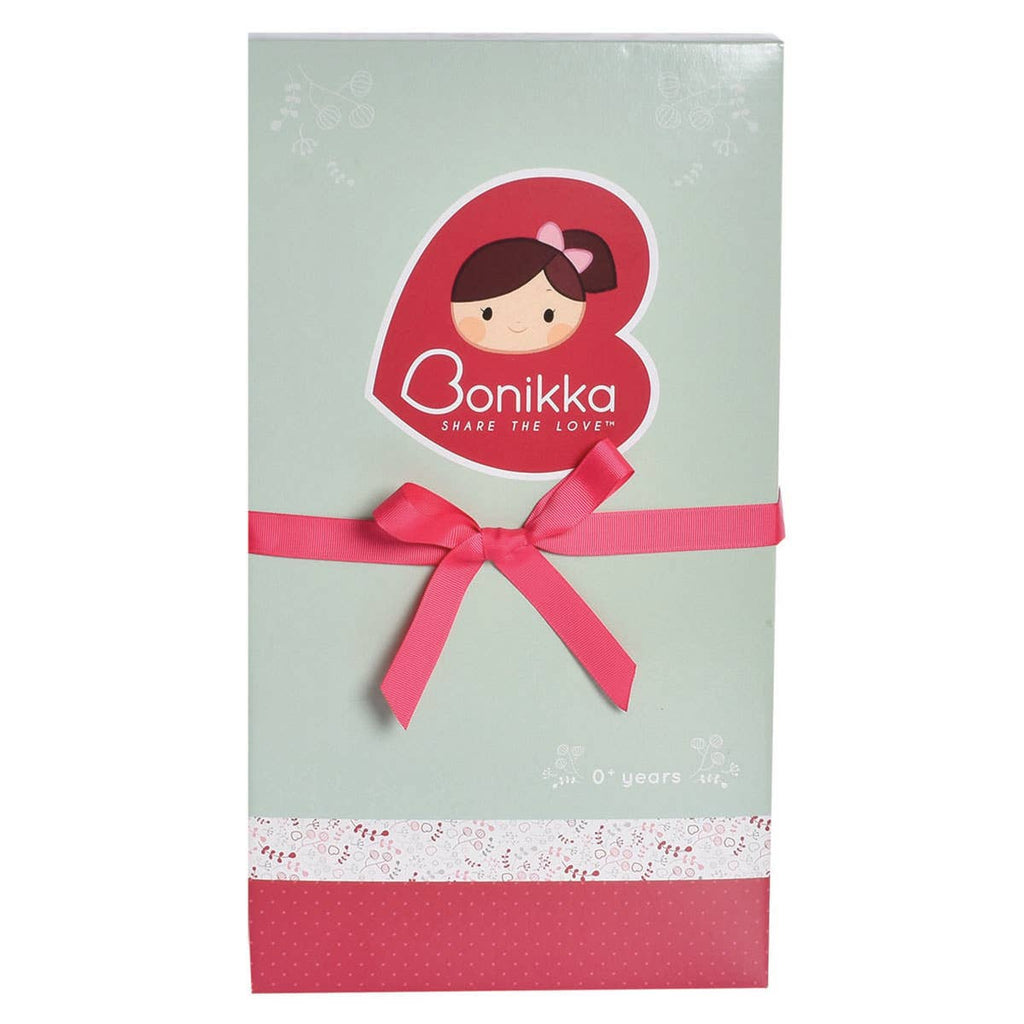 Cecilia Dk. Brown Hair in Cream Linen Dress with Display Box