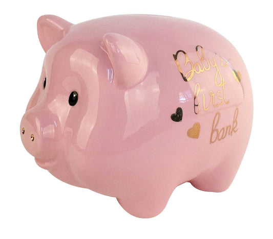 Pink Piggy bank - Baby's First Bank