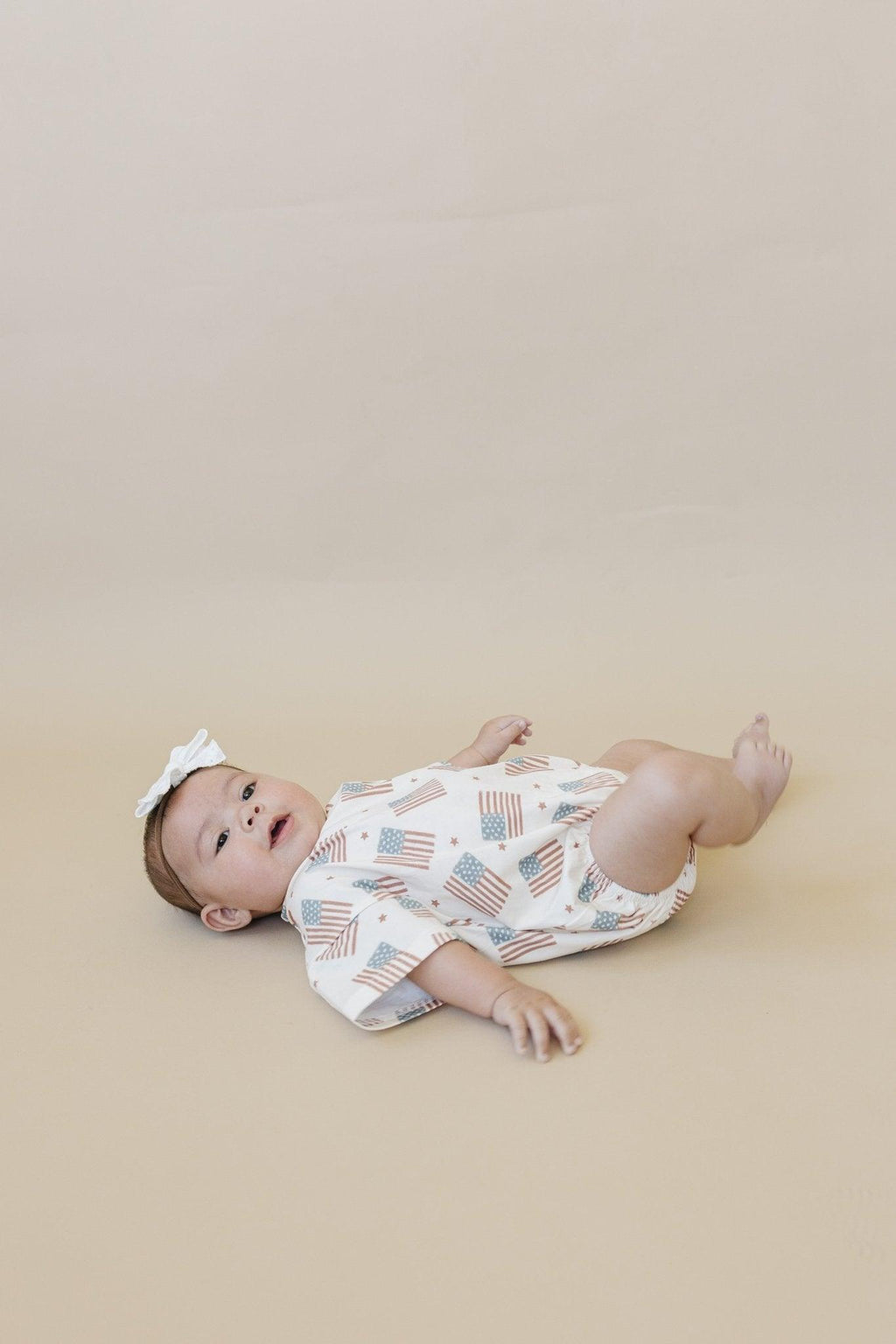 4th of July Flag Print T-Shirt Romper