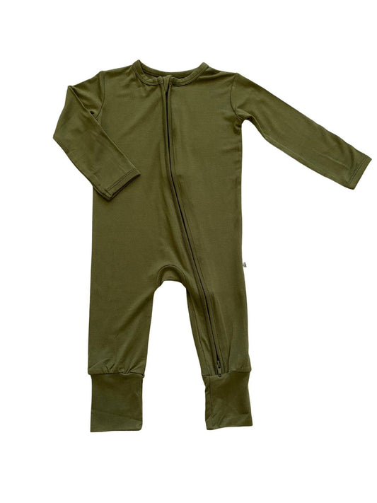 Zipper Romper - Olive Green