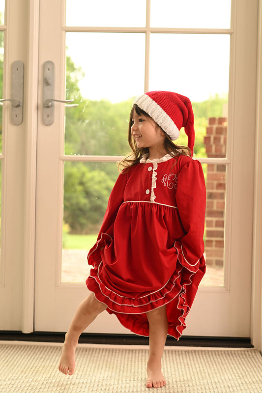 Red Ruffle Nightgown