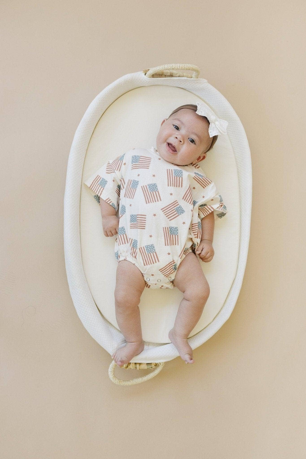 4th of July Flag Print T-Shirt Romper
