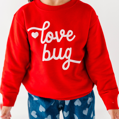 Love Bug Valentines Day Sweatshirt kids and Toddlers