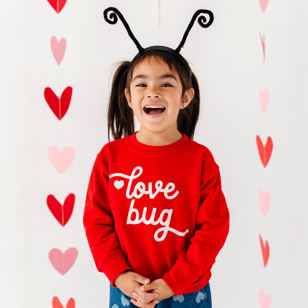 Love Bug Valentines Day Sweatshirt kids and Toddlers