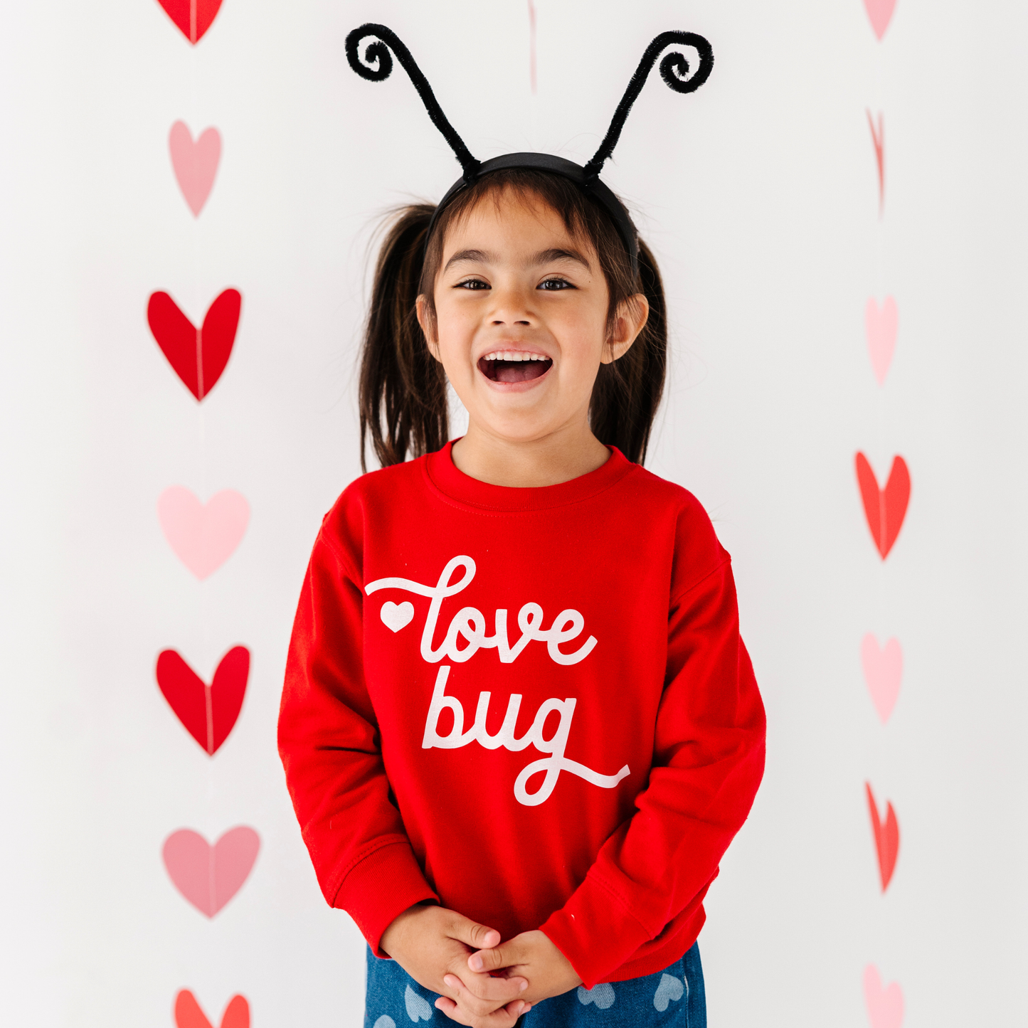 Love Bug Valentines Day Sweatshirt kids and Toddlers