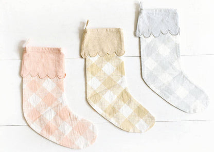 Blush Buffalo Stocking with Trim