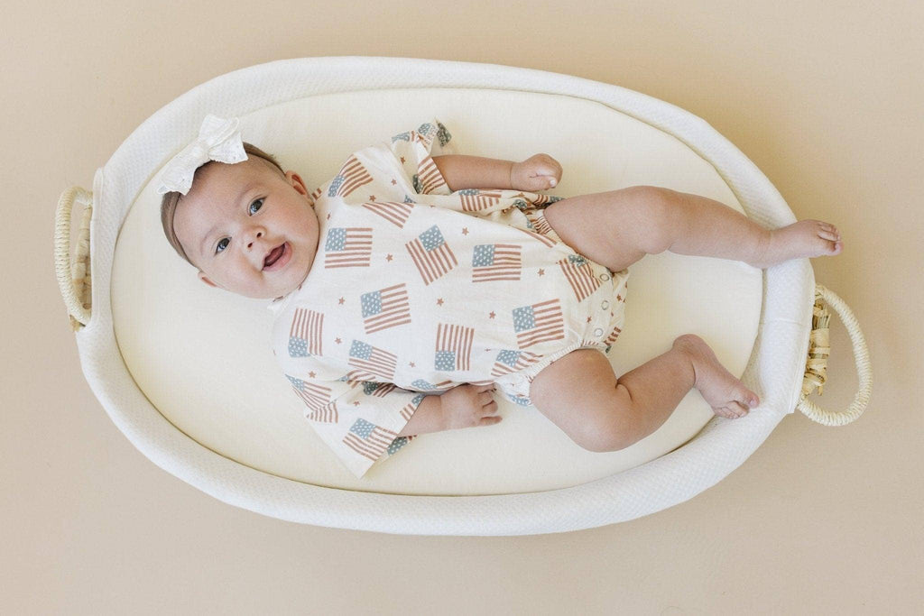 4th of July Flag Print T-Shirt Romper